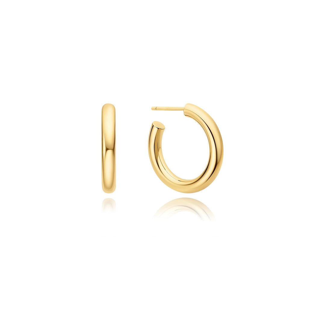 Ania Haie Gold Classic Tube Medium Huggie Hoop Earrings E072-11G