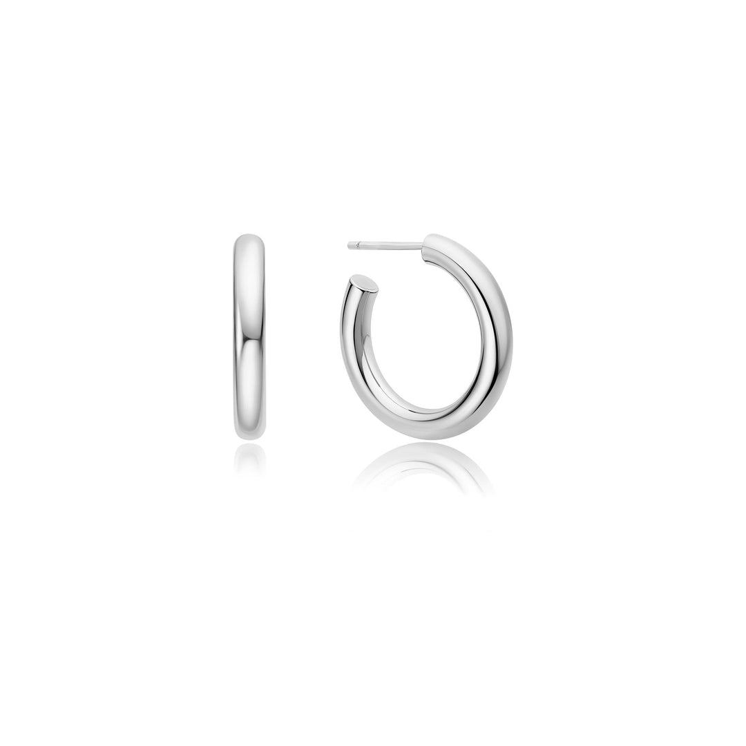 Ania Haie Silver Classic Tube Medium Huggie Hoop Earrings E072-11H