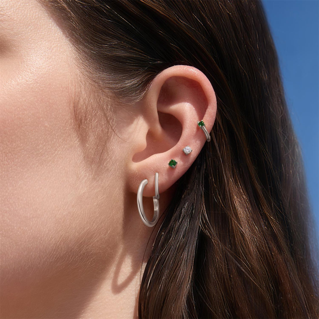 Ania Haie Silver Green Stud Earrings E073-01H