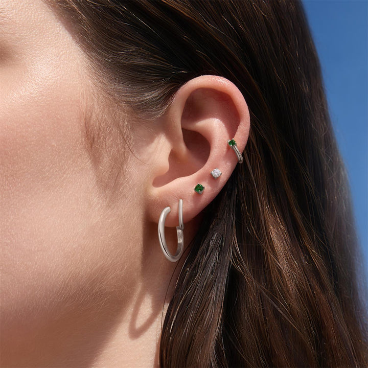Ania Haie Silver Green Stud Earrings E073-01H