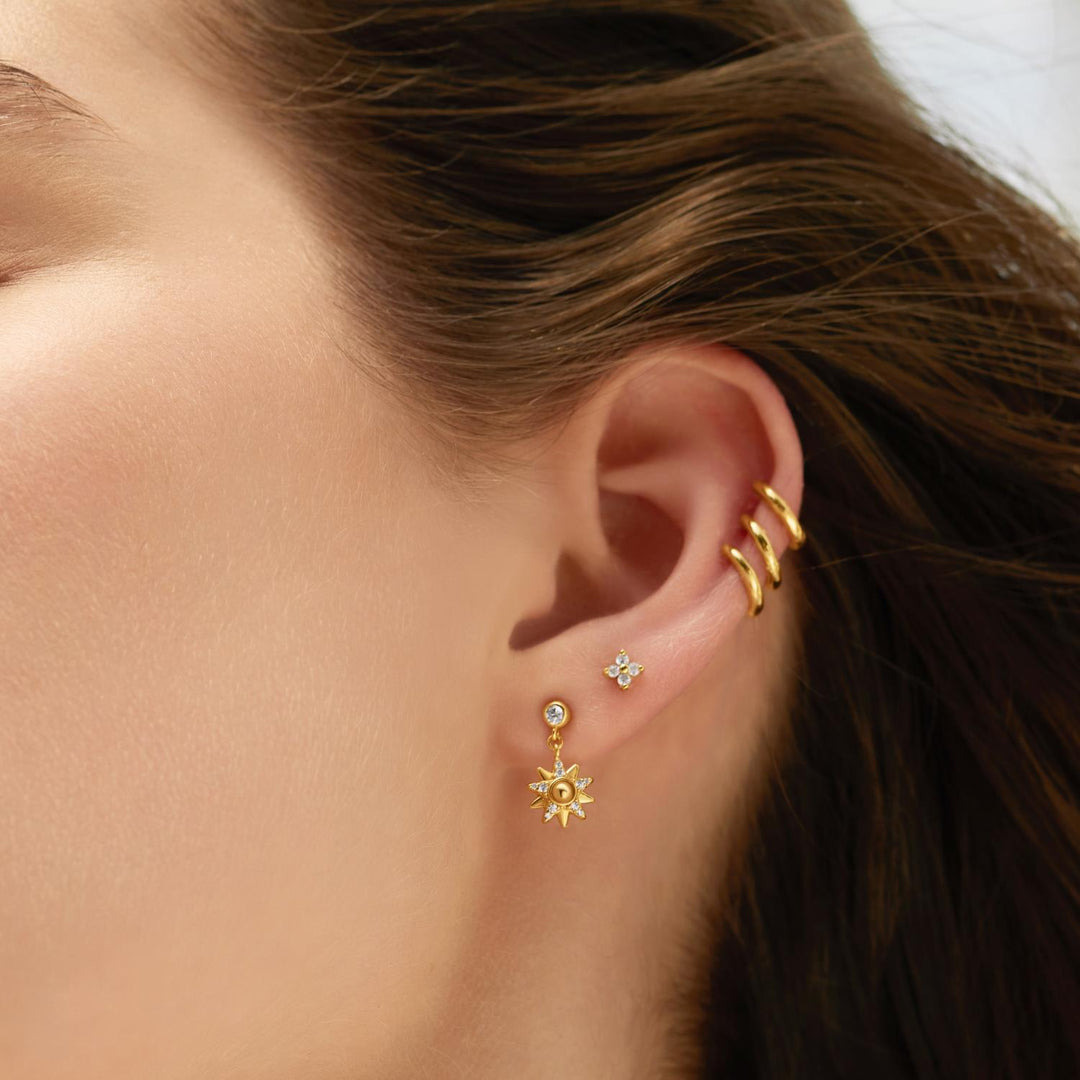 Ania Haie Gold Sunburst Dangle Stud Earrings E074-02G
