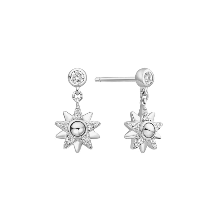 Ania Haie Silver Sunburst Dangle Stud Earrings E074-02H