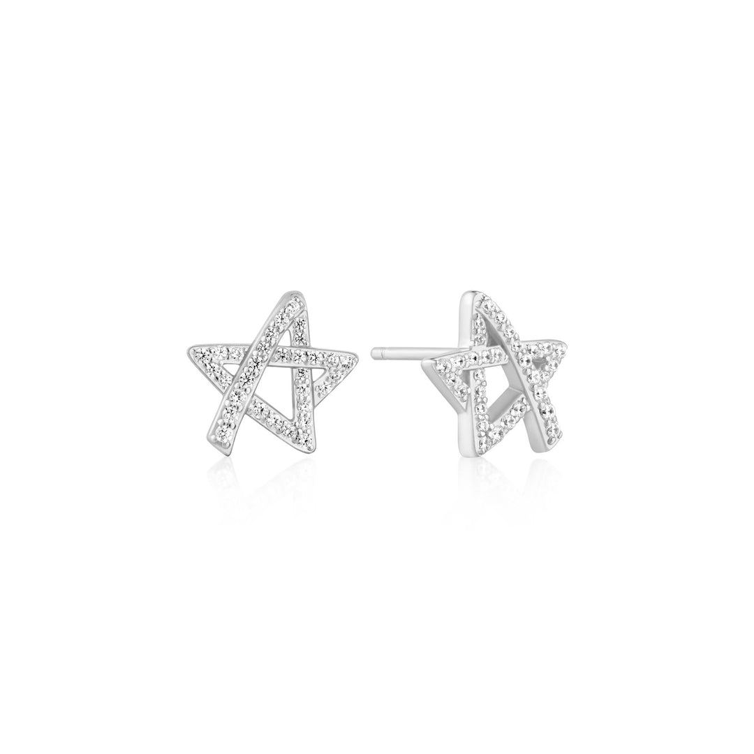 Ania Haie Silver Asymmetric Five-Point Star Stud Earrings E074-03H