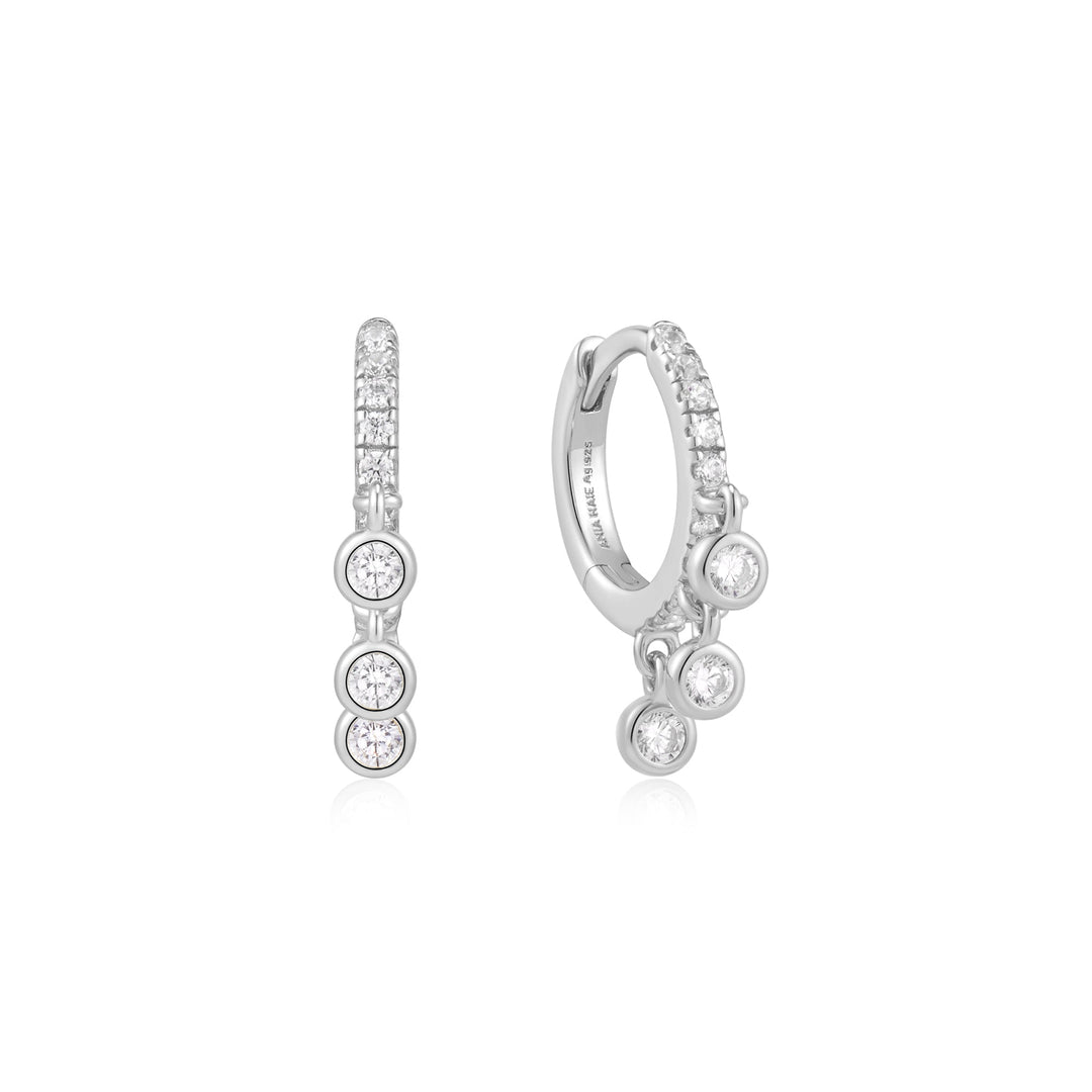 Ania Haie Silver Trio-Drop Huggie Hoop Earrings E074-04H