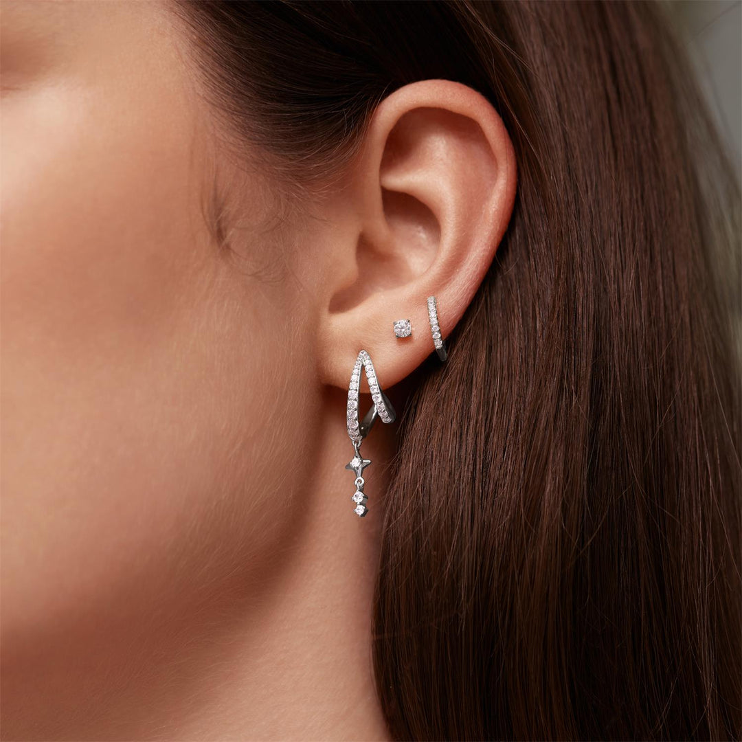 Ania Haie Silver Star Drop Stud Earrings E074-10H