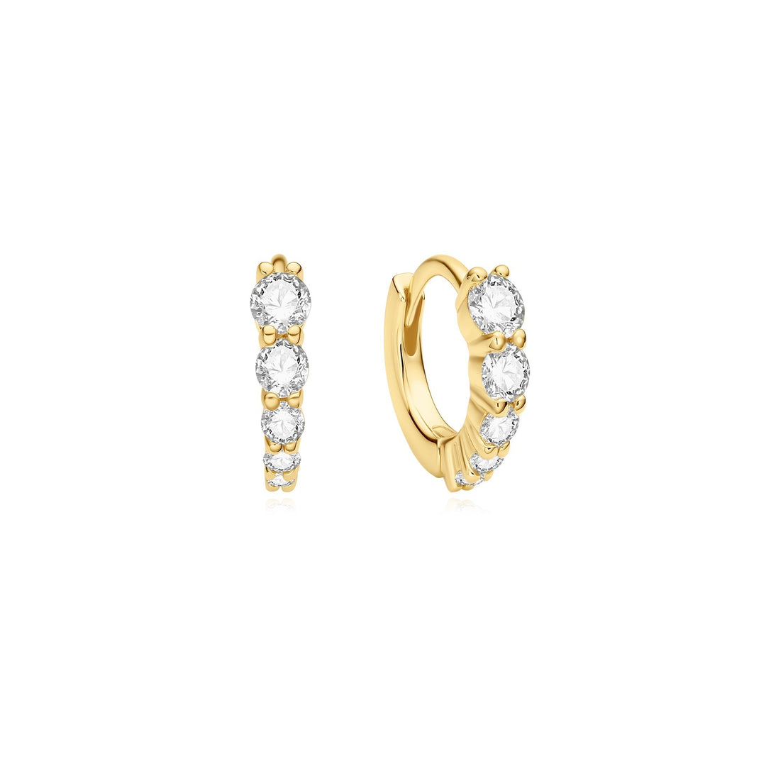 Ania Haie Gold Graduated Sparkle Huggie Hoop Earrings E075-03G