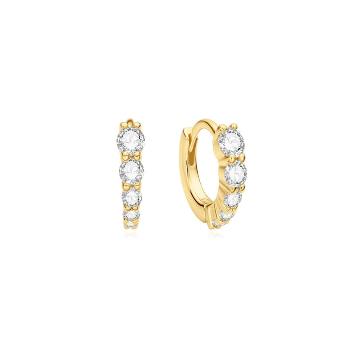 Ania Haie Gold Graduated Sparkle Huggie Hoop Earrings E075-03G