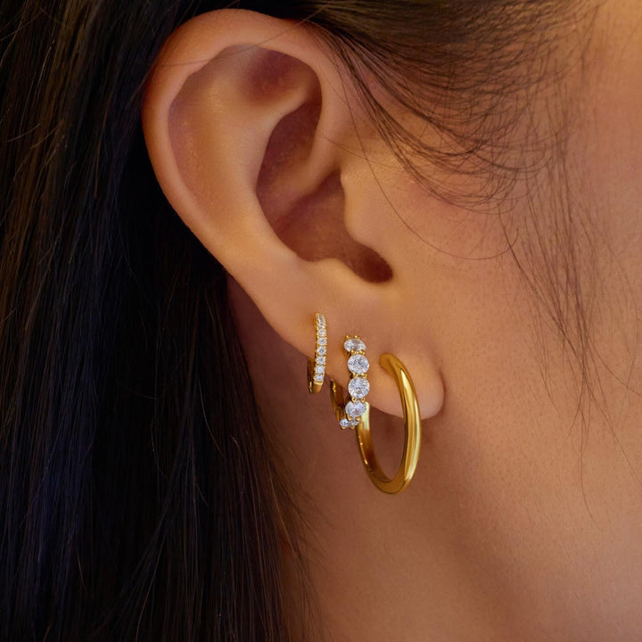 Ania Haie Gold Quintet Sparkle Huggie Hoop Earrings E075-05G