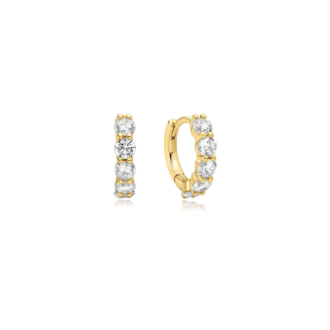 Ania Haie Gold Quintet Sparkle Huggie Hoop Earrings E075-05G