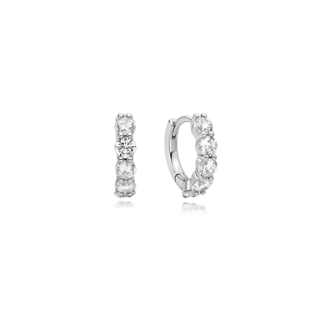 Ania Haie Silver Quintet Sparkle Huggie Hoop Earrings E075-05H