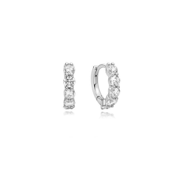 Ania Haie Silver Quintet Sparkle Huggie Hoop Earrings E075-05H