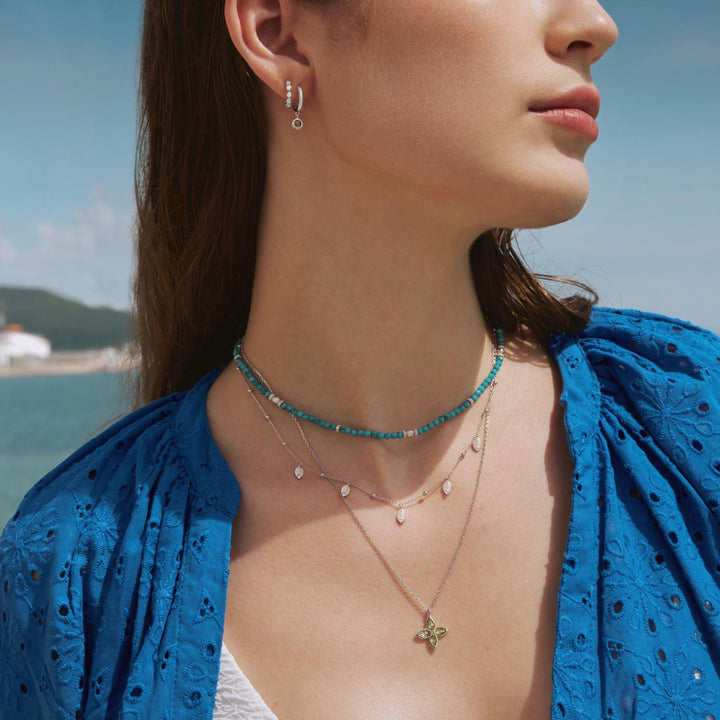 Ania Haie Silver Leaf Station Necklace N073-06H