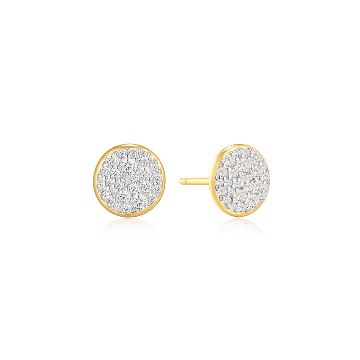 Ania Haie Gold Pave Disc Stud Earrings E075-10G