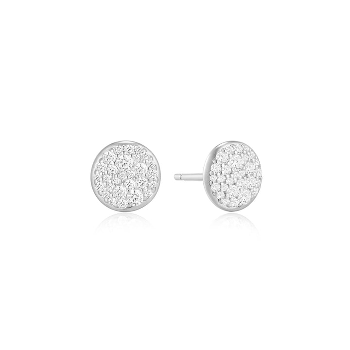 Ania Haie Silver Pave Disc Stud Earrings E075-10G