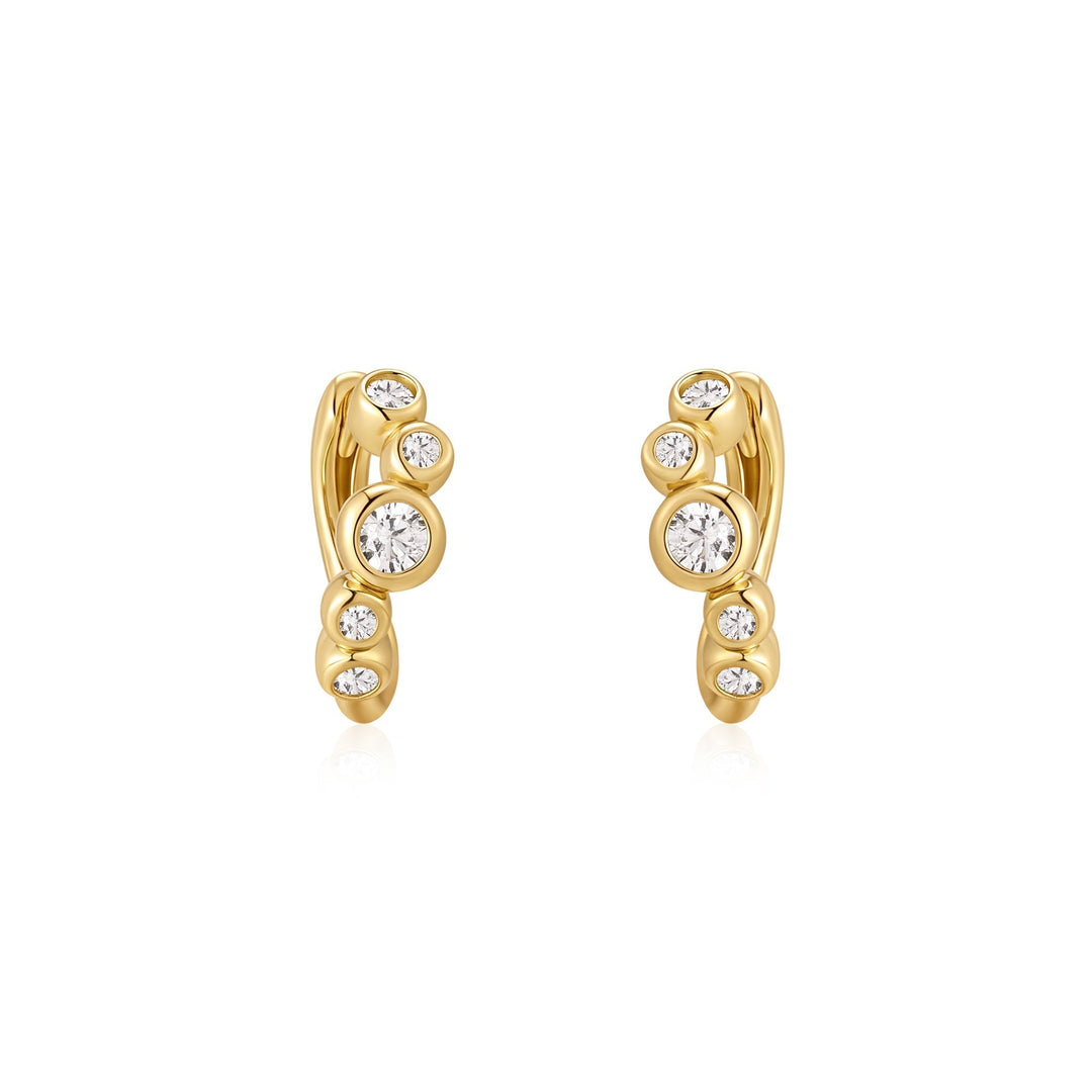 Ania Haie Gold Small Sparkling Tide Huggie Hoop Earrings E075-17G
