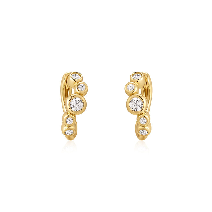 Ania Haie Gold Small Sparkling Tide Huggie Hoop Earrings E075-17G