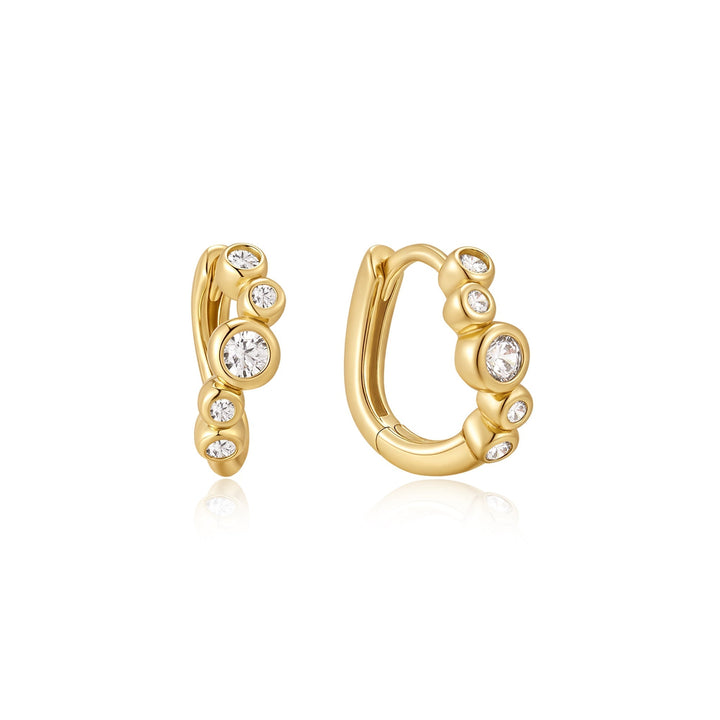 Ania Haie Gold Small Sparkling Tide Huggie Hoop Earrings E075-17G
