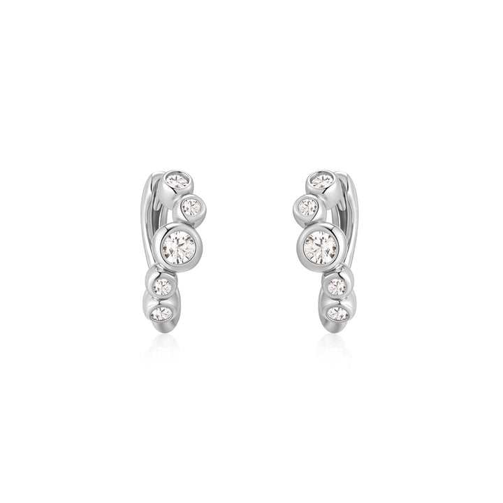 Ania Haie Silver Small Sparkling Tide Huggie Hoop Earrings E075-17H