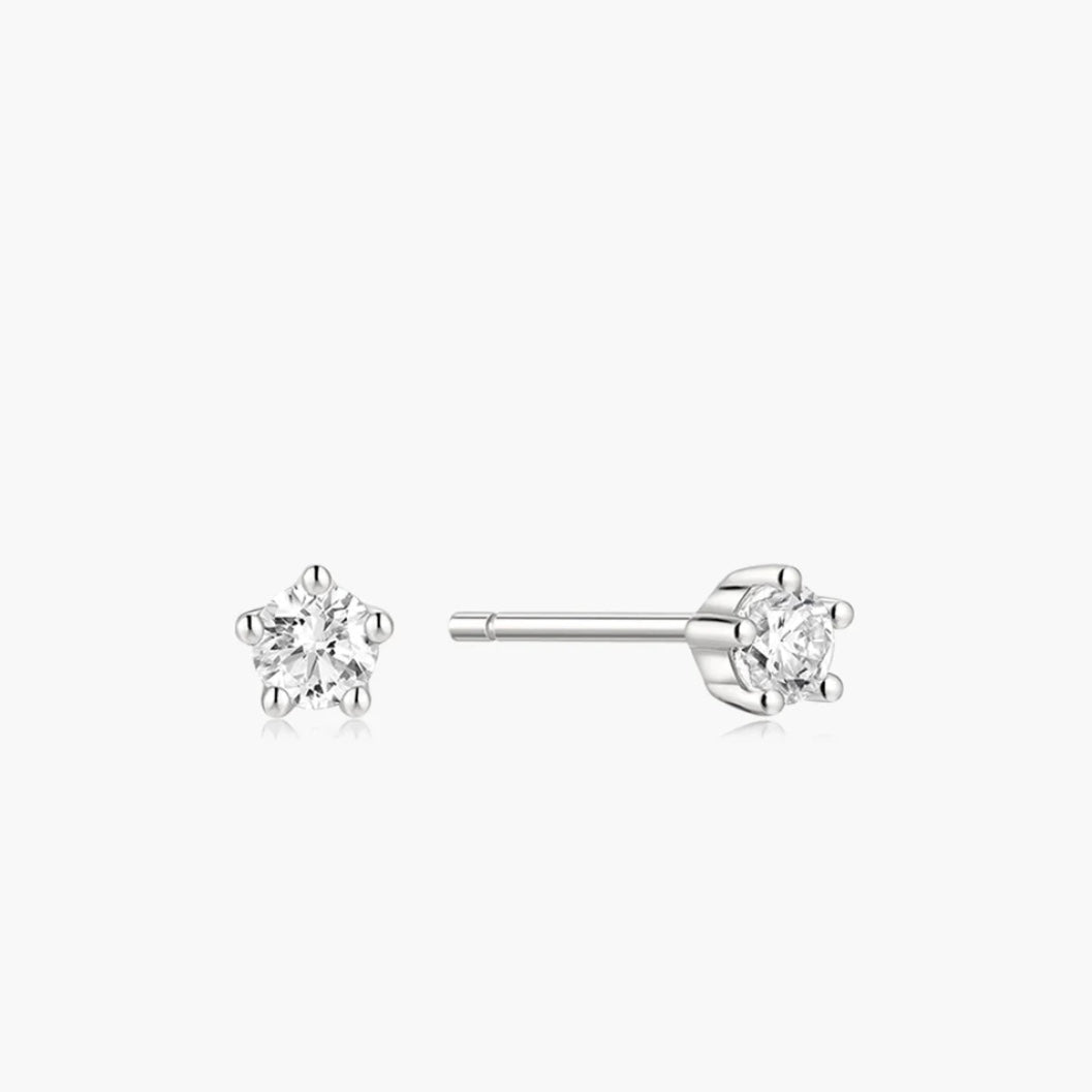 Ania Haie Silver Mini Five-Prong Sparkle Stud Earrings E079-04H