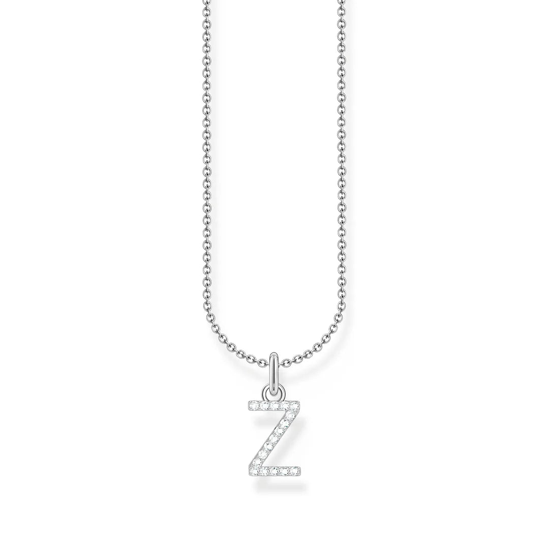 THOMAS SABO NECKLACE with Letter Pendant Z and White Zirconia - SILVER TKE2265