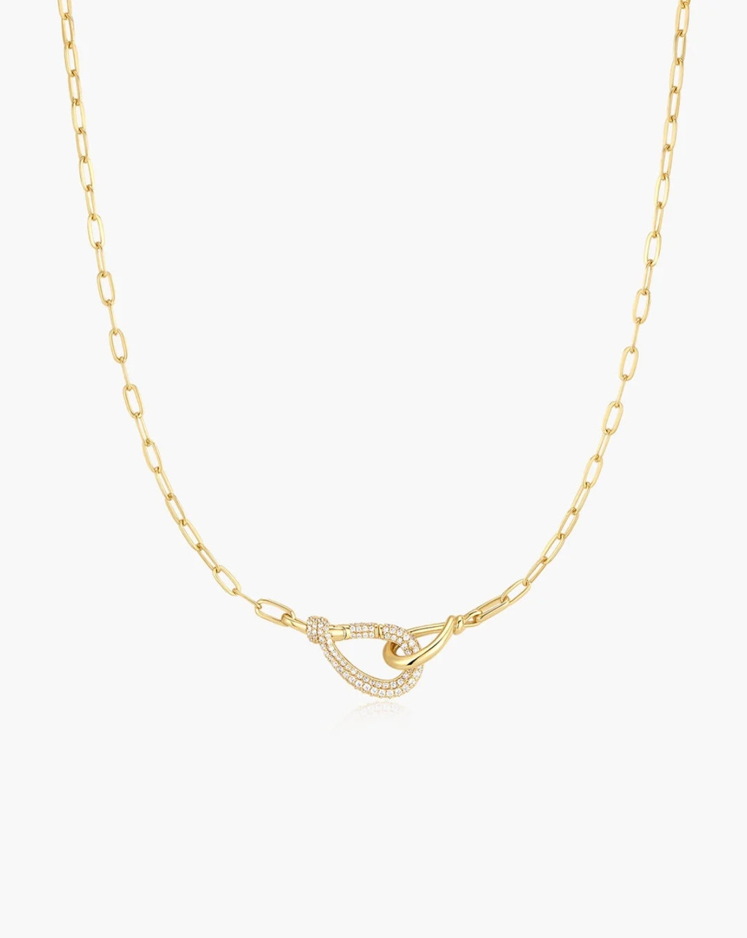 Ania Haie Gold Interlocked Pavé & Polished Knot 43cm Necklace N077-05G