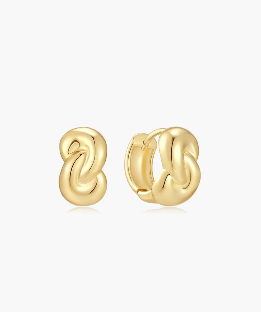 Ania Haie Gold Rope Twist Huggie Hoop Earrings E077-03G