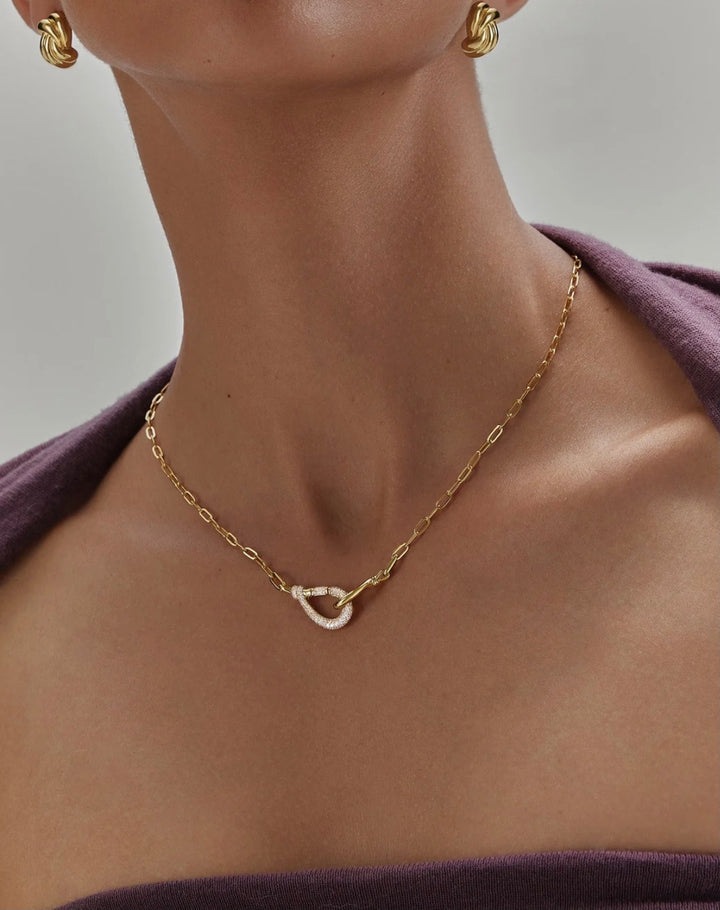 Ania Haie Gold Interlocked Pavé & Polished Knot 43cm Necklace N077-05G