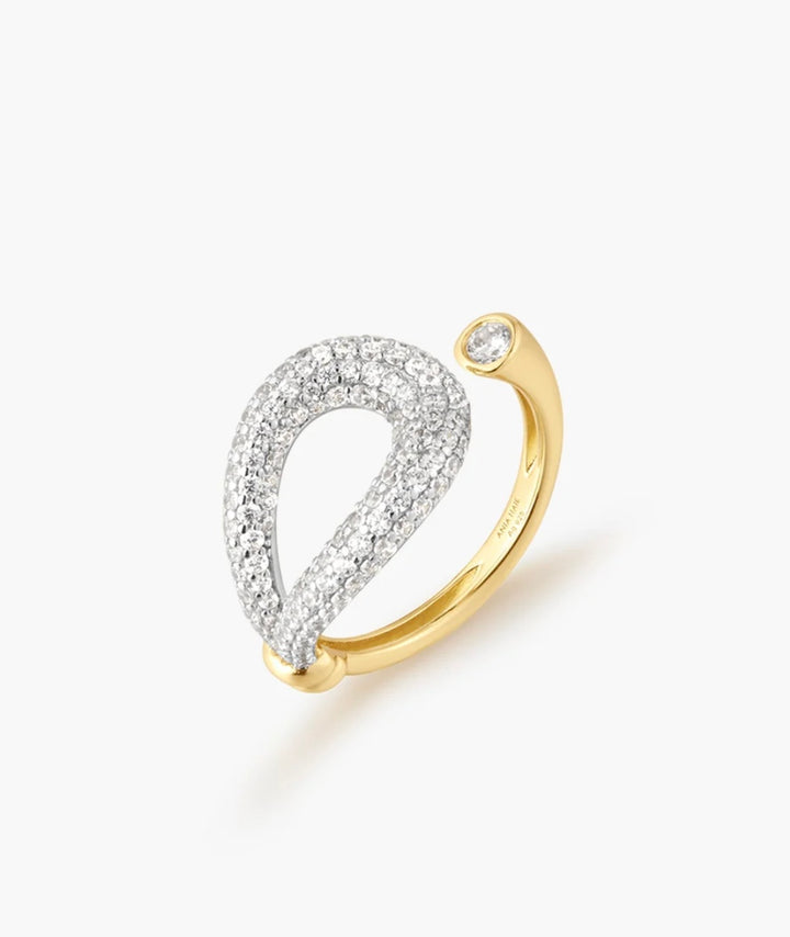 Ania Haie Gold Pavé Knot Adjustable Ring R077-01G