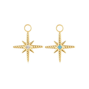 Ania Haie Gold Turquoise and Cubic Ziconia Star Earring Charm EC060-04G