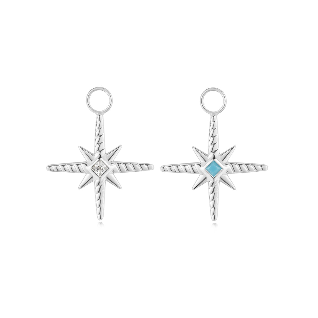 Ania Haie Silver Turquoise and Cubic Ziconia Star Earring Charm EC060-04H