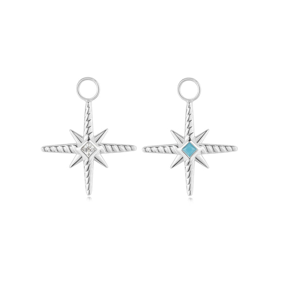 Ania Haie Silver Turquoise and Cubic Ziconia Star Earring Charm EC060-04H