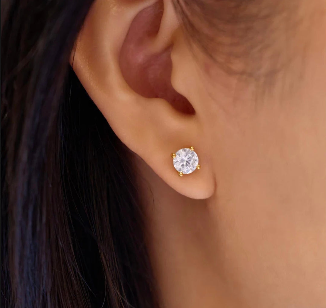 Ania Haie Gold Solitaire Stud Earrings E071-01G