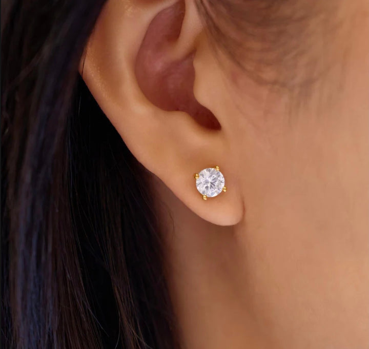 Ania Haie Gold Solitaire Stud Earrings E071-01G