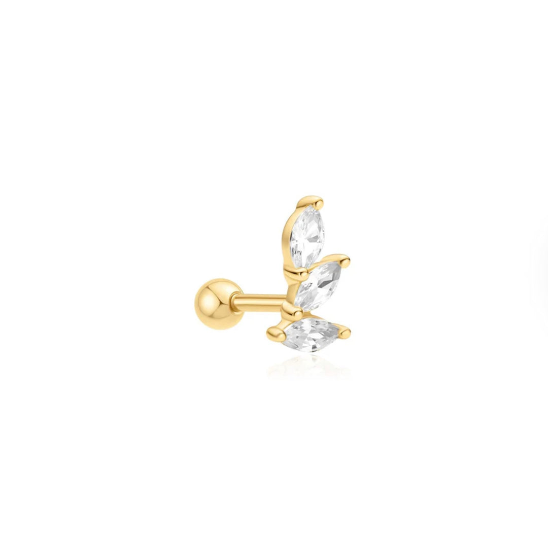 Ania Haie Gold Triple Marquise Barbell Single Earring E070-08G