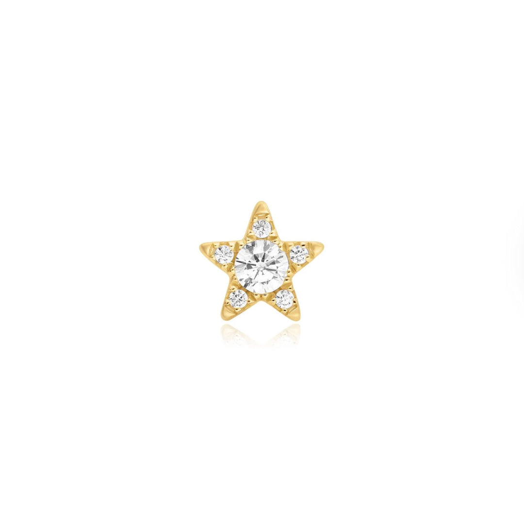 Ania Haie Gold Five-Point Star Barbell Single Earring E070-11G