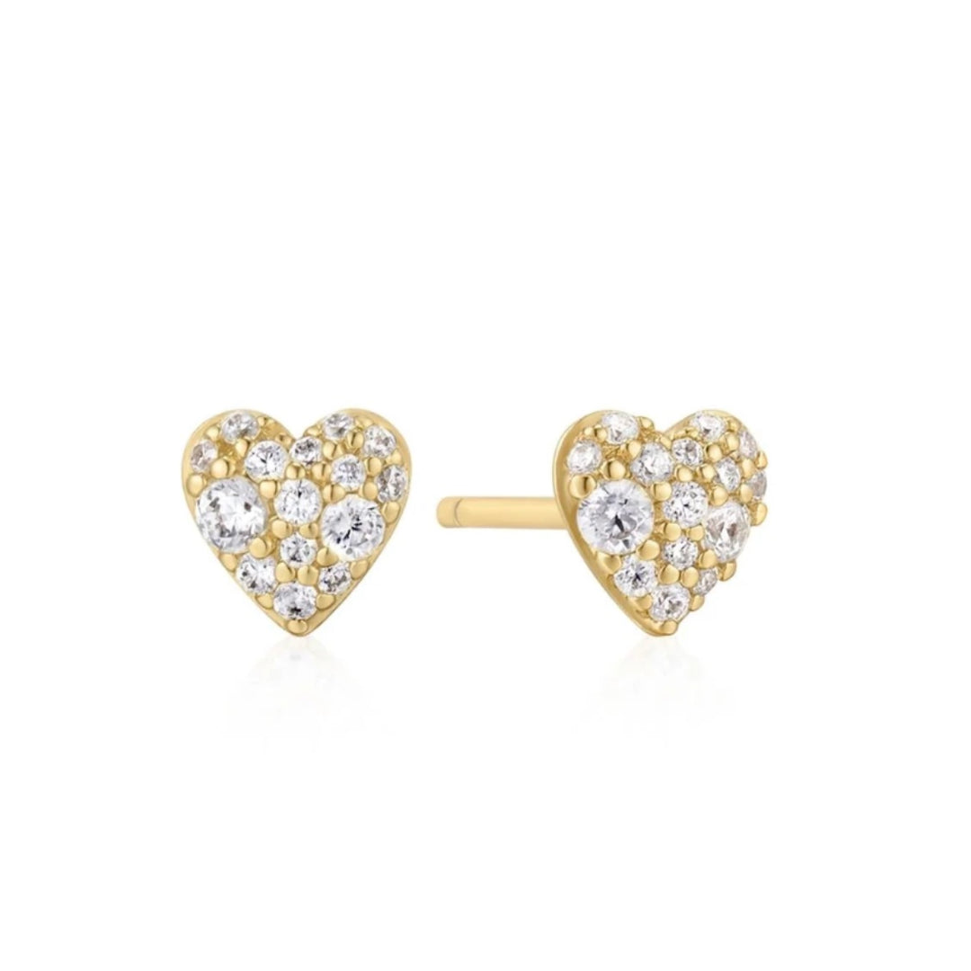 Ania Haie Gold Heart Stud Earrings E074-01G