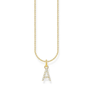 THOMAS SABO NECKLACE with Letter Pendant A and White Zirconia - GOLD TKE2240Y