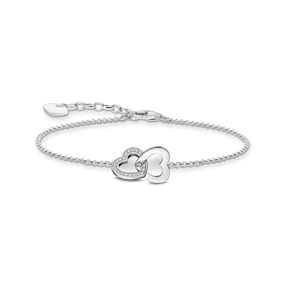 THOMAS SABO BRACELET With Intertwined Hearts Pendant - Silver TA2163