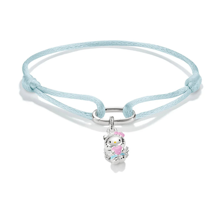 THOMAS SABO Hello Kitty Textile Bracelet Light Blue with Charm TA2244