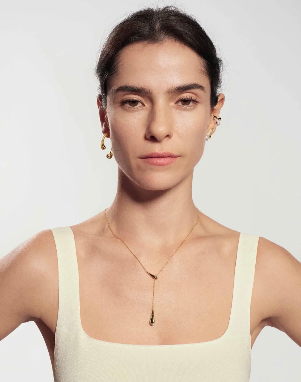 ANIA HAIE Gold Single-Slide Teardrop 45.5-53cm Necklace N078-04G