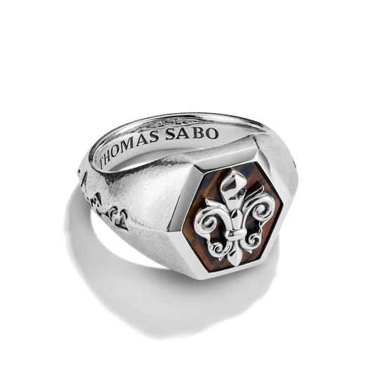 THOMAS SABO Signet Ring Lily Emblem TR2516M