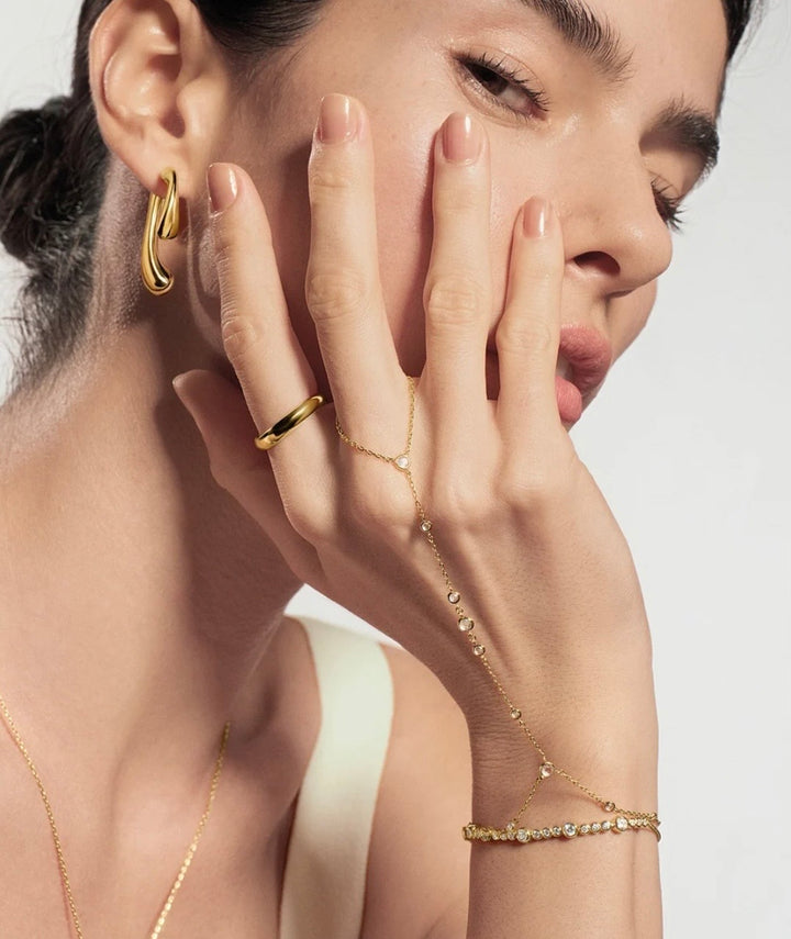 ANIA HAIE Gold Sculptural Arc Hoop Earrings E078-16G