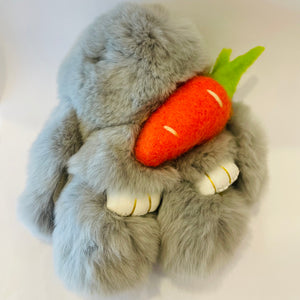 7-Degrees Accessories Plush Bunny with Carrot Keyring and Bag Charm Large - 7CKRBNC