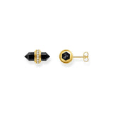 THOMAS SABO Crystal Ear Studs with Onyx Gold TH2281BLY