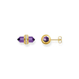 THOMAS SABO Crystal Stud Earrings with Imitation Amethyst Gold TH2281AMY