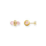 THOMAS SABO Crystal Ear Studs with Rose Quartz Gold TH2281RQY