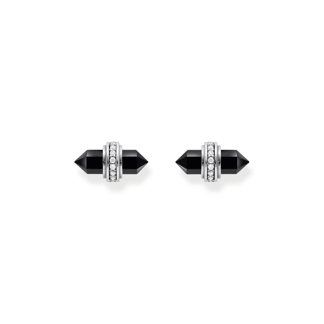 THOMAS SABO Crystal Ear Studs with Onyx Silver TH2281BL