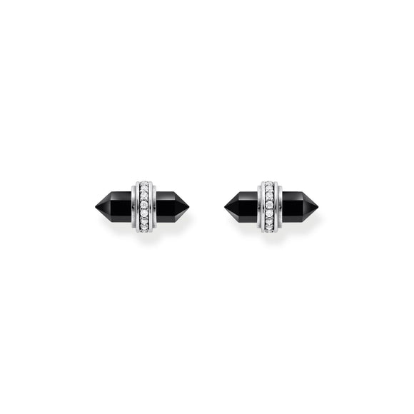 THOMAS SABO Crystal Ear Studs with Onyx Silver TH2281BL
