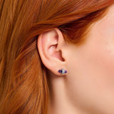 THOMAS SABO Crystal Stud Earrings with Imitation Amethyst Silver TH2281AM
