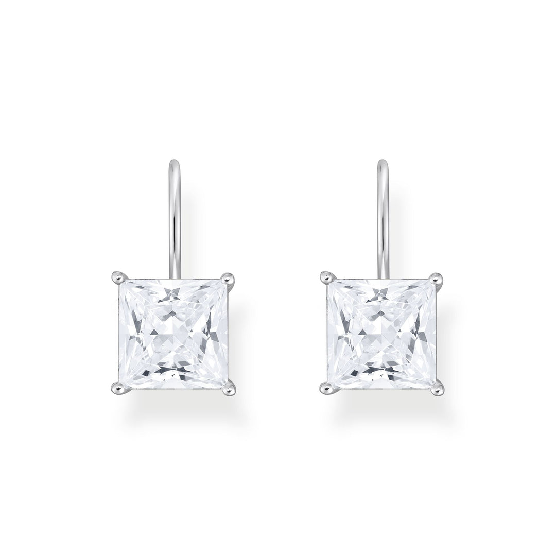 THOMAS SABO Earrings with square stone pendant in white silver TH2289